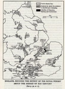 Margaret Bazeley's map of royal forests (1921)